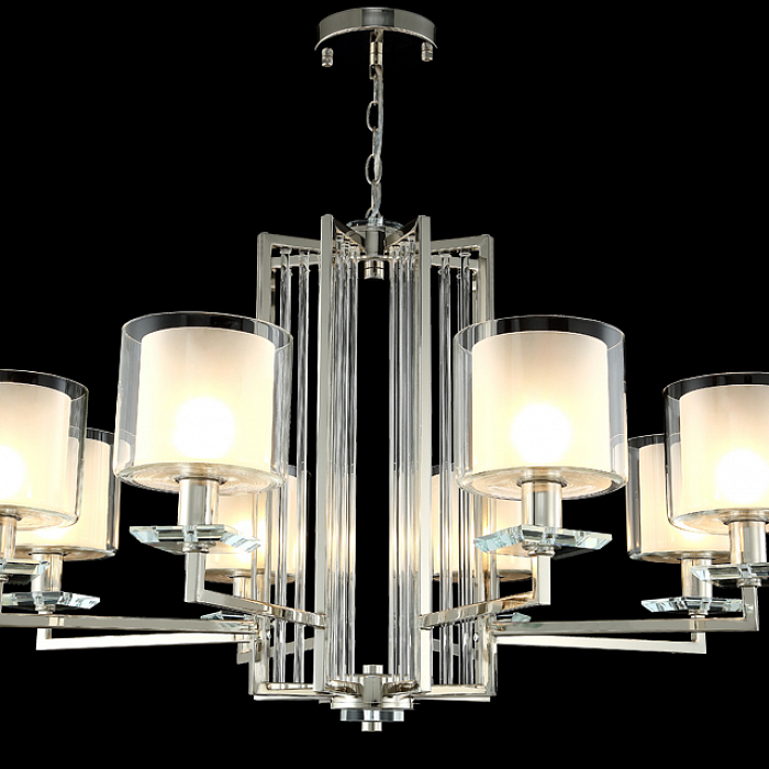 Люстра Crystal Lux NICOLAS SP-PL8 NICKEL/WHITE